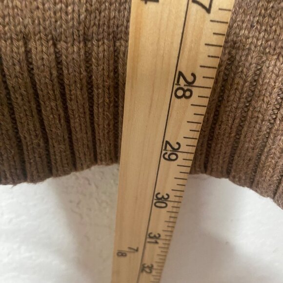 L.L. Bean Mens Brown V-Neck Cotton Sweater Size L Tan Fall Neutral Preppy - Picture 6 of 10
